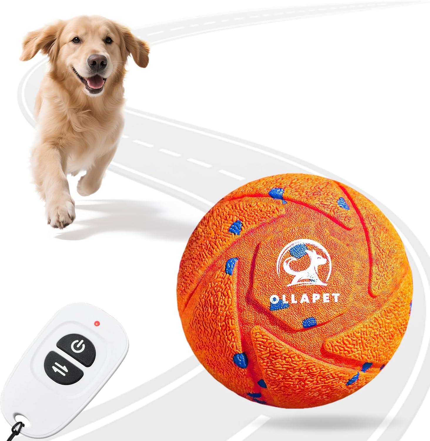 Smart Interactive Dog Toy Ball – Automatic Bouncing & Rolling, Chew-Resistant E-TPU Material, 3 Interactive Modes, IPX7 Waterproof, Smart Chase Pet Toy Ball for Medium and Large Dogs (Orange)