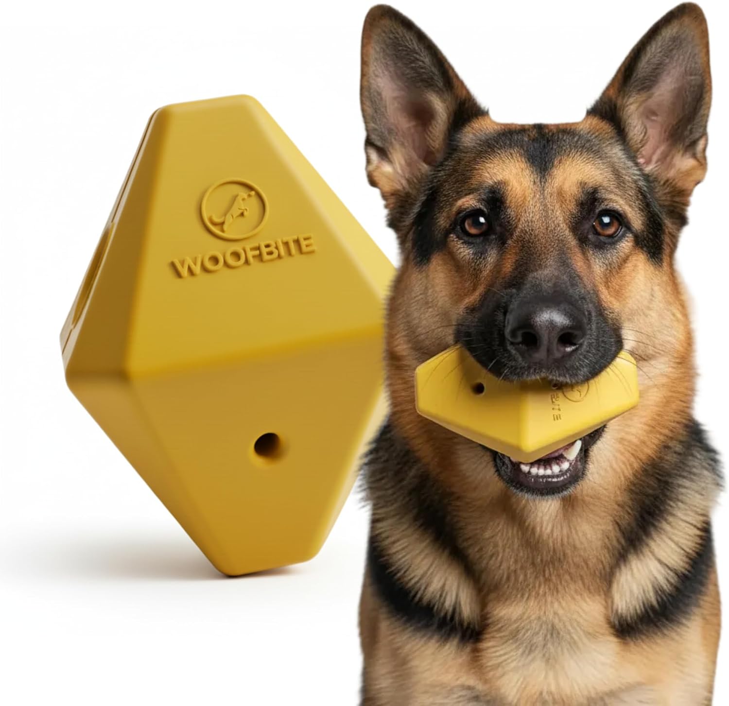 Virtually Indestructible Diamond Dog Toy – Lifetime Replacement – Tough, Durable Chew Toy for Aggressive Chewers – Safe Non-Toxic Natural Rubber – Chew, Tug, Fetch – Med/Large Breed – 5″x4″