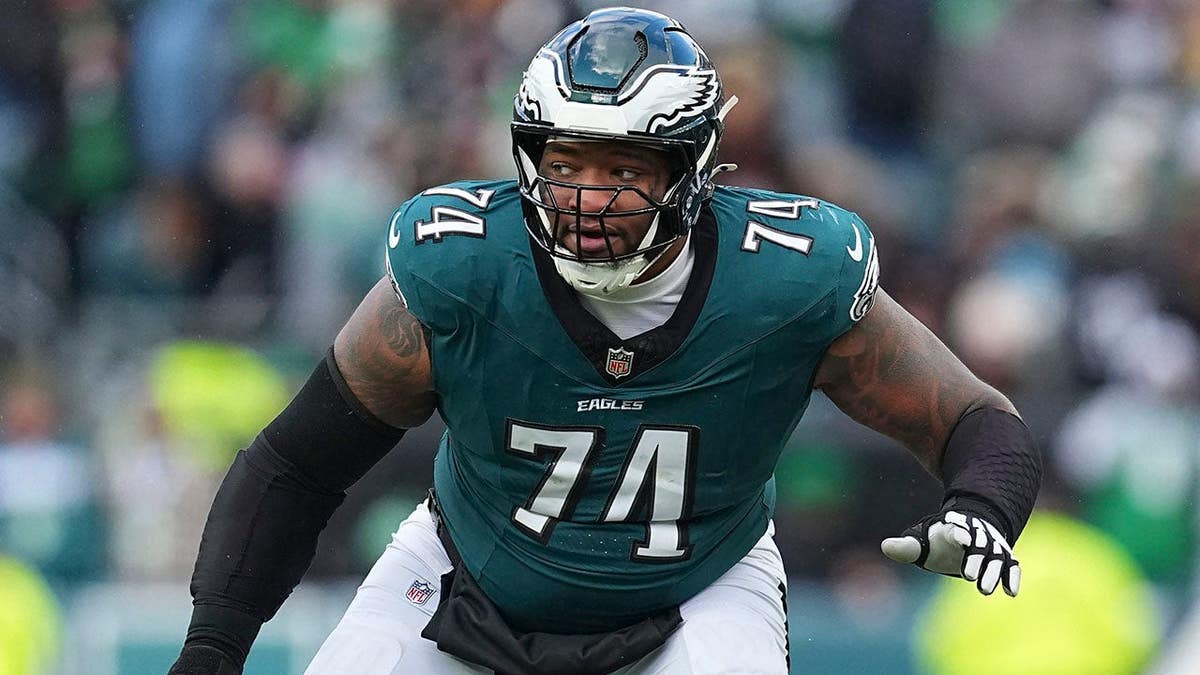 Fred Johnson of the Philadelphia Eagles looking on during a game at Lincoln Financial Field