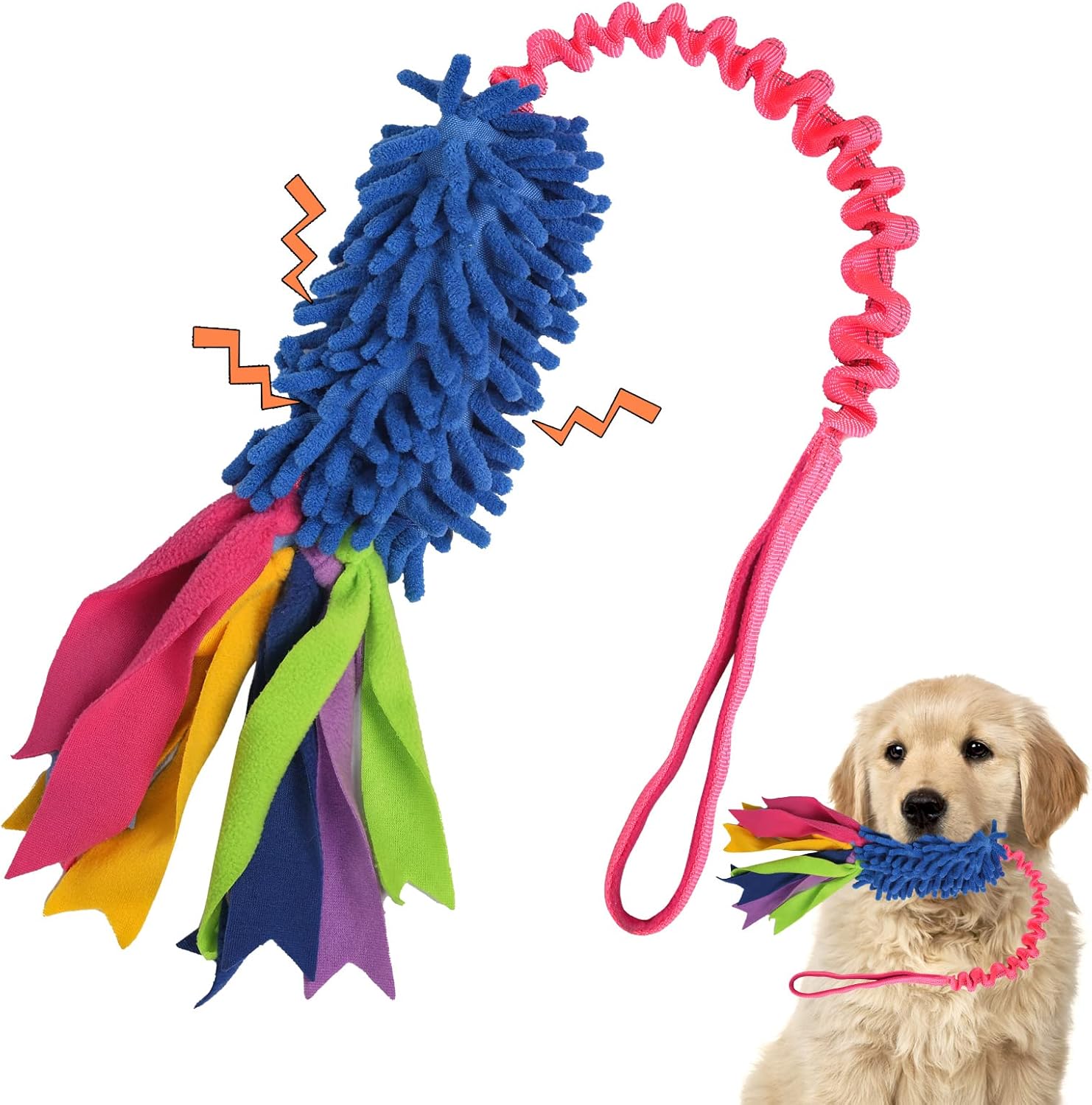 wodoca Dog Tug Toy, Dog Toys for Aggressive Chewers – Strong Squeak Rope Toy, Easy to GRAP Chew Toy for Large Dogs, Puppies, Middle Dogs – Ideal for Training and Play, Hand Made